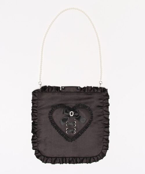 Ank Rouge(アンクルージュ)の「ハートスピンドルうちわケース(その他雑貨・レディース・ブラック/ピンク・FREE)」の2枚目の写真