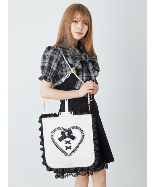 Ank Rouge(アンクルージュ)の「ハートスピンドルうちわケース(その他雑貨・レディース・ブラック/ピンク・FREE)」の5枚目の写真