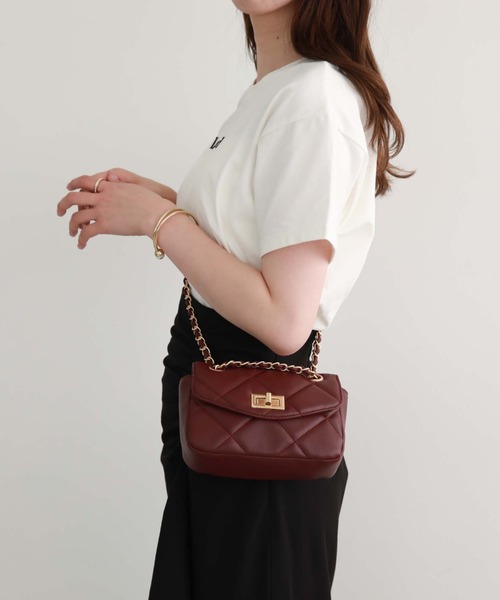 archives（アルシーヴ）の「キルティングチェーンバッグ（ハンドバッグ・レディース・ブラック/ワイン/アイボリー・FREE）」の5枚目の写真