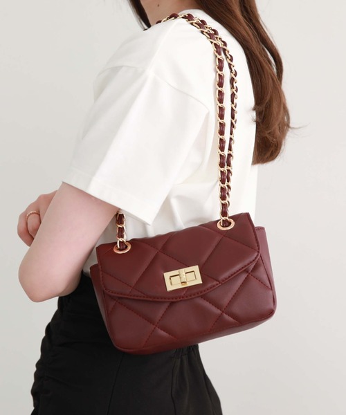 archives（アルシーヴ）の「キルティングチェーンバッグ（ハンドバッグ・レディース・ブラック/ワイン/アイボリー・FREE）」の6枚目の写真