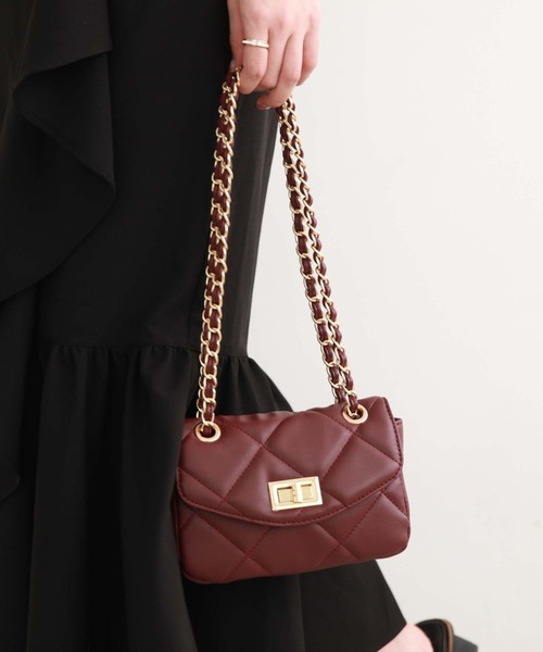 archives（アルシーヴ）の「キルティングチェーンバッグ（ハンドバッグ・レディース・ブラック/ワイン/アイボリー・FREE）」の10枚目の写真