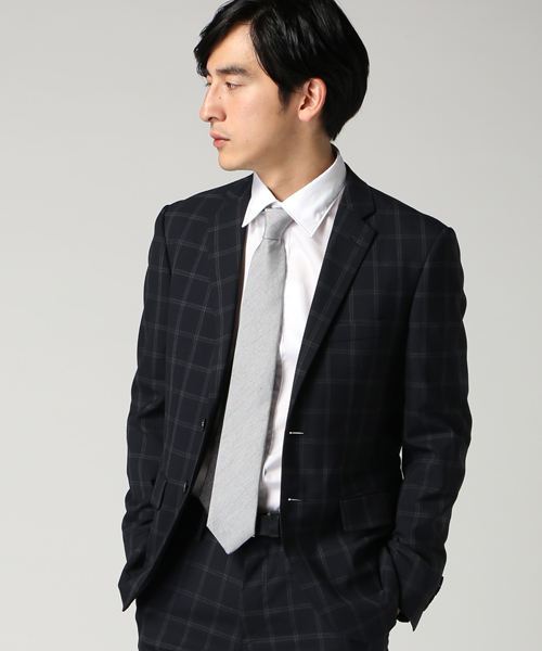 417 EDIFICE（フォーワンセブンエディフィス）の「◇DRESS / ドレス : W/Pウィンドペン 2ボタンジャケット（テーラードジャケット・メンズ・チャコールグレー/ネイビー・MEDIUM/SMALL/LARGE）」の2枚目の写真