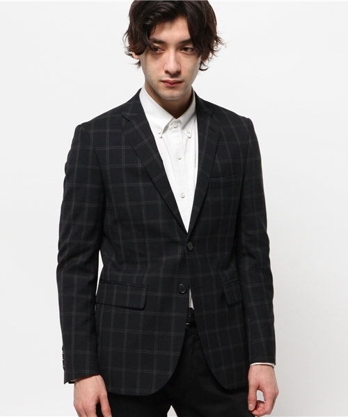 417 EDIFICE（フォーワンセブンエディフィス）の「◇DRESS / ドレス : W/Pウィンドペン 2ボタンジャケット（テーラードジャケット・メンズ・チャコールグレー/ネイビー・MEDIUM/SMALL/LARGE）」の5枚目の写真