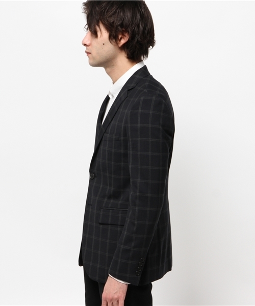 417 EDIFICE（フォーワンセブンエディフィス）の「◇DRESS / ドレス : W/Pウィンドペン 2ボタンジャケット（テーラードジャケット・メンズ・チャコールグレー/ネイビー・MEDIUM/SMALL/LARGE）」の6枚目の写真