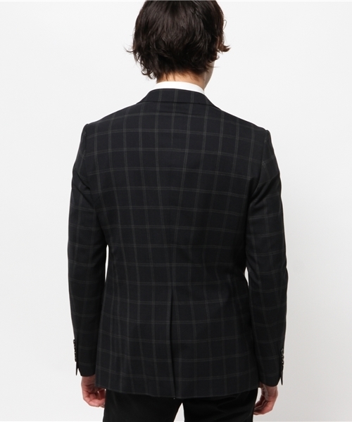 417 EDIFICE（フォーワンセブンエディフィス）の「◇DRESS / ドレス : W/Pウィンドペン 2ボタンジャケット（テーラードジャケット・メンズ・チャコールグレー/ネイビー・MEDIUM/SMALL/LARGE）」の7枚目の写真