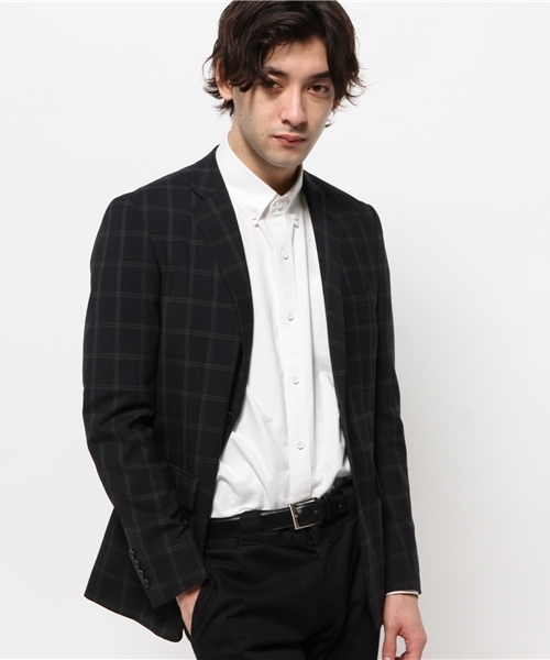 417 EDIFICE（フォーワンセブンエディフィス）の「◇DRESS / ドレス : W/Pウィンドペン 2ボタンジャケット（テーラードジャケット・メンズ・チャコールグレー/ネイビー・MEDIUM/SMALL/LARGE）」の8枚目の写真