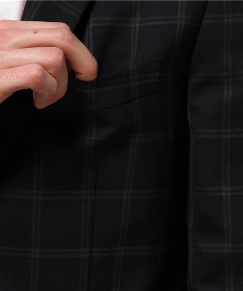 417 EDIFICE（フォーワンセブンエディフィス）の「◇DRESS / ドレス : W/Pウィンドペン 2ボタンジャケット（テーラードジャケット・メンズ・チャコールグレー/ネイビー・MEDIUM/SMALL/LARGE）」の10枚目の写真