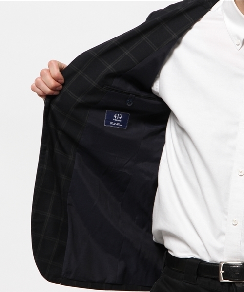 417 EDIFICE（フォーワンセブンエディフィス）の「◇DRESS / ドレス : W/Pウィンドペン 2ボタンジャケット（テーラードジャケット・メンズ・チャコールグレー/ネイビー・MEDIUM/SMALL/LARGE）」の14枚目の写真