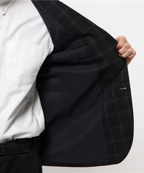 417 EDIFICE（フォーワンセブンエディフィス）の「◇DRESS / ドレス : W/Pウィンドペン 2ボタンジャケット（テーラードジャケット・メンズ・チャコールグレー/ネイビー・MEDIUM/SMALL/LARGE）」の15枚目の写真