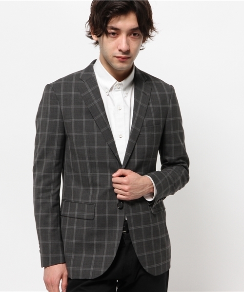 417 EDIFICE（フォーワンセブンエディフィス）の「◇DRESS / ドレス : W/Pウィンドペン 2ボタンジャケット（テーラードジャケット・メンズ・チャコールグレー/ネイビー・MEDIUM/SMALL/LARGE）」の17枚目の写真