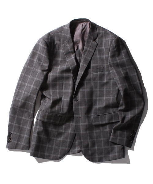 417 EDIFICE（フォーワンセブンエディフィス）の「◇DRESS / ドレス : W/Pウィンドペン 2ボタンジャケット（テーラードジャケット・メンズ・チャコールグレー/ネイビー・MEDIUM/SMALL/LARGE）」の19枚目の写真