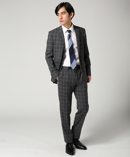 417 EDIFICE（フォーワンセブンエディフィス）の「◇DRESS / ドレス : W/Pウィンドペン 2ボタンジャケット（テーラードジャケット・メンズ・チャコールグレー/ネイビー・MEDIUM/SMALL/LARGE）」の3枚目の写真