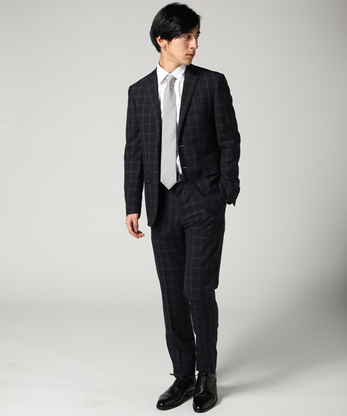 417 EDIFICE（フォーワンセブンエディフィス）の「◇DRESS / ドレス : W/Pウィンドペン 2ボタンジャケット（テーラードジャケット・メンズ・チャコールグレー/ネイビー・MEDIUM/SMALL/LARGE）」の4枚目の写真