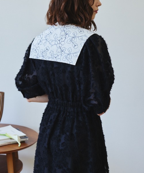 【新品・未使用】idem フラワージャガードワンピース ドレス idem（イデム）の「flower Jacquard onepiece/フラワー