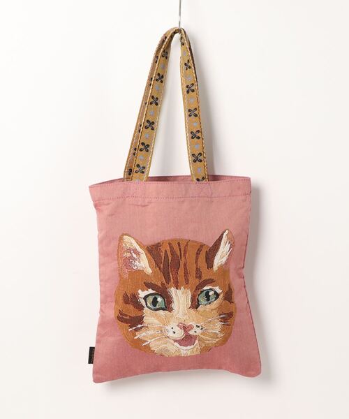 Nathalie Lete(ナタリーレテ)の「Nathalie Lete/Animal Face tote(トートバッグ・レディース・ライトグレー/ピンク/イエロー/ライトグリーン・FREE)」の8枚目の写真