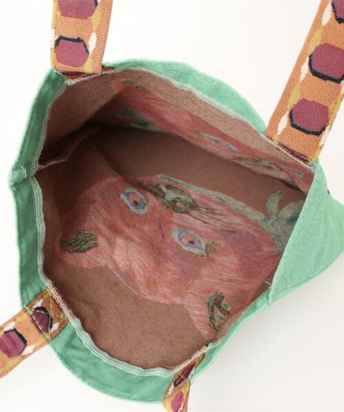 Nathalie Lete(ナタリーレテ)の「Nathalie Lete/Animal Face tote(トートバッグ・レディース・ライトグレー/ピンク/イエロー/ライトグリーン・FREE)」の6枚目の写真