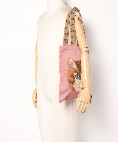 Nathalie Lete(ナタリーレテ)の「Nathalie Lete/Animal Face tote(トートバッグ・レディース・ライトグレー/ピンク/イエロー/ライトグリーン・FREE)」の12枚目の写真