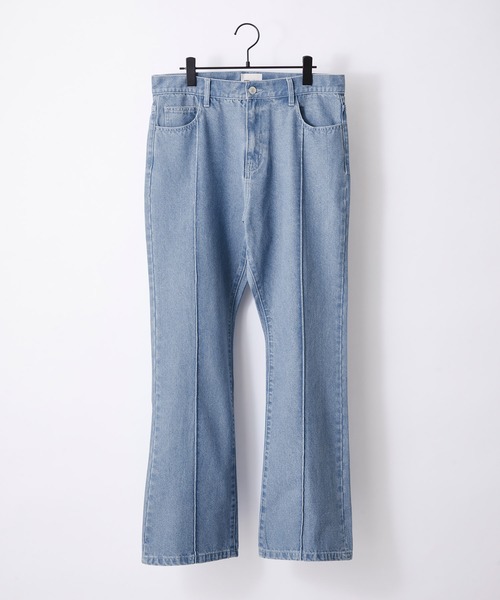 パンツ Emma ルーズフレアブーツカット ピンタックデニムパンツ EMMA CLOTHES