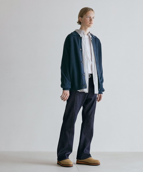 ルーズフレアブーツカット ピンタックデニムパンツ EMMA CLOTHES