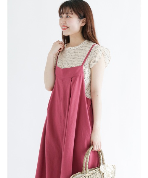 Samansa Mos2（サマンサ モスモス）の「シャーリングブラウス（シャツ/ブラウス・レディース・ブラック/パープル/グリーン/キナリ・ﾌﾘ-）」の2枚目の写真