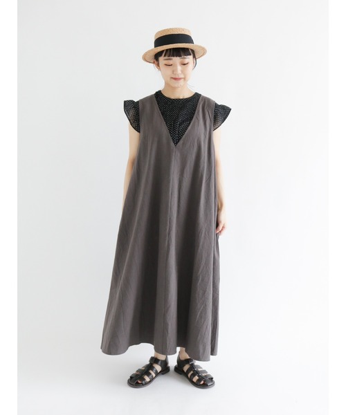 Samansa Mos2（サマンサ モスモス）の「シャーリングブラウス（シャツ/ブラウス・レディース・ブラック/パープル/グリーン/キナリ・ﾌﾘ-）」の8枚目の写真