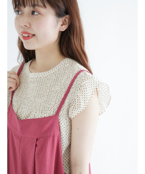 Samansa Mos2（サマンサ モスモス）の「シャーリングブラウス（シャツ/ブラウス・レディース・ブラック/パープル/グリーン/キナリ・ﾌﾘ-）」の13枚目の写真