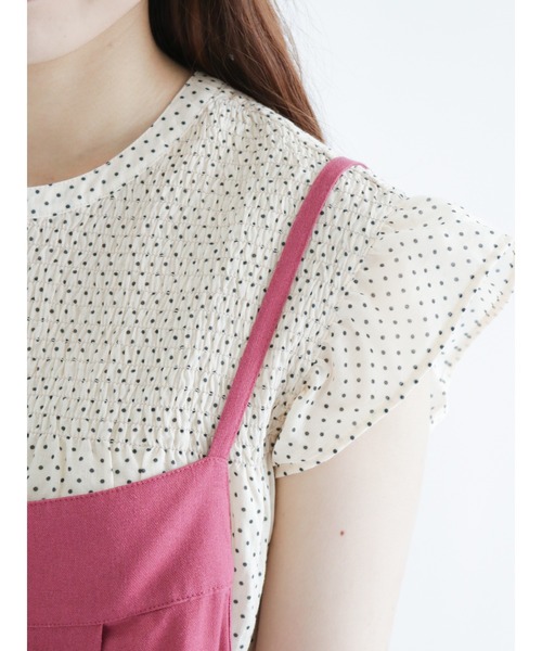 Samansa Mos2（サマンサ モスモス）の「シャーリングブラウス（シャツ/ブラウス・レディース・ブラック/パープル/グリーン/キナリ・ﾌﾘ-）」の14枚目の写真