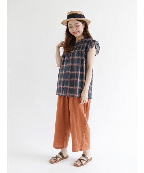 Samansa Mos2（サマンサ モスモス）の「シャーリングブラウス（シャツ/ブラウス・レディース・ブラック/パープル/グリーン/キナリ・ﾌﾘ-）」の15枚目の写真