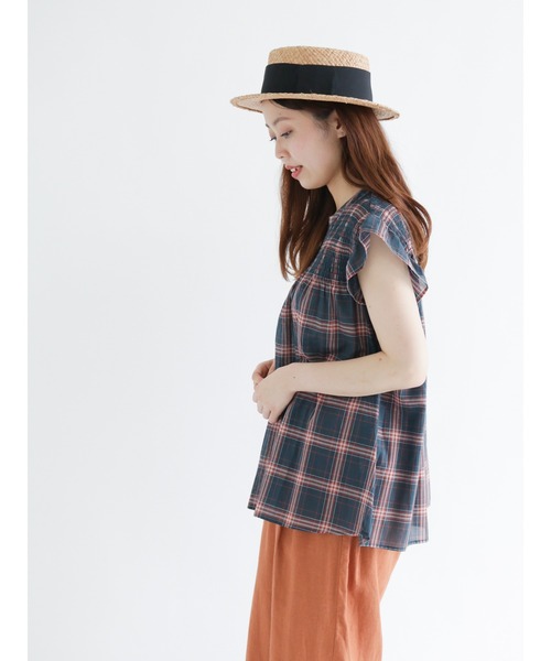 Samansa Mos2（サマンサ モスモス）の「シャーリングブラウス（シャツ/ブラウス・レディース・ブラック/パープル/グリーン/キナリ・ﾌﾘ-）」の19枚目の写真