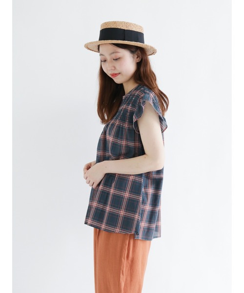 Samansa Mos2（サマンサ モスモス）の「シャーリングブラウス（シャツ/ブラウス・レディース・ブラック/パープル/グリーン/キナリ・ﾌﾘ-）」の18枚目の写真