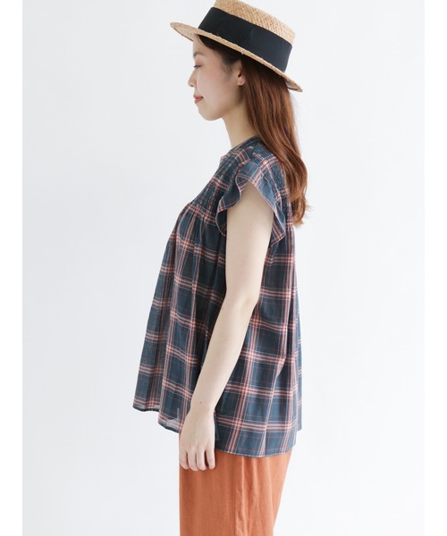 Samansa Mos2（サマンサ モスモス）の「シャーリングブラウス（シャツ/ブラウス・レディース・ブラック/パープル/グリーン/キナリ・ﾌﾘ-）」の21枚目の写真