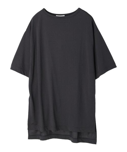 Green Parks(グリーンパークス)の「ボートネックスリットチュニック(Tシャツ/カットソー・レディース・グレイッシュベージュ/ブルー/ダークグレー・FREE)」の21枚目の写真