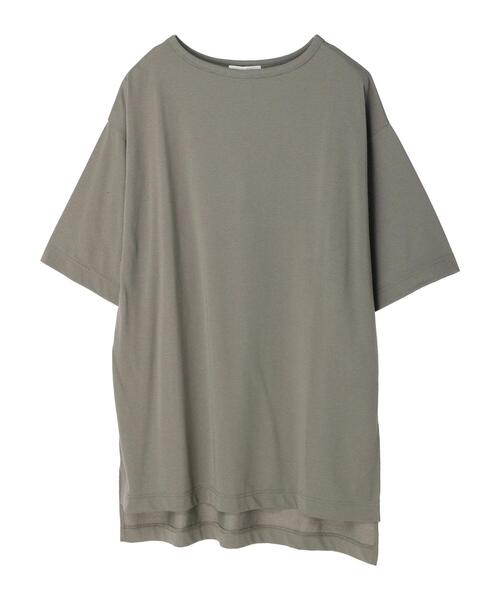 Green Parks(グリーンパークス)の「ボートネックスリットチュニック(Tシャツ/カットソー・レディース・グレイッシュベージュ/ブルー/ダークグレー・FREE)」の22枚目の写真