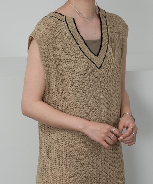 lawgy（ラウジー）の「color scheme line vest op（ワンピース・レディース・ベージュ/アイボリー・FREE）」の16枚目の写真