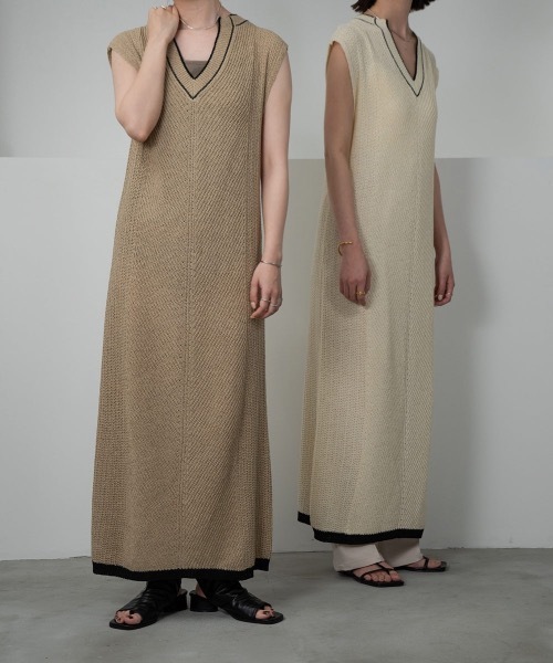 lawgy（ラウジー）の「color scheme line vest op（ワンピース・レディース・ベージュ/アイボリー・FREE）」の8枚目の写真