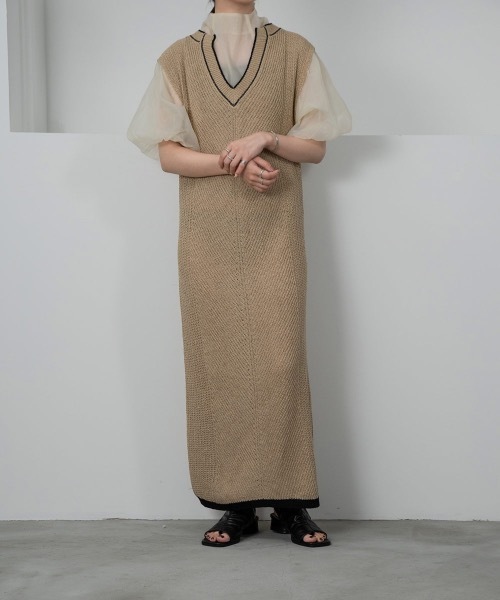 lawgy（ラウジー）の「color scheme line vest op（ワンピース・レディース・ベージュ/アイボリー・FREE）」の10枚目の写真