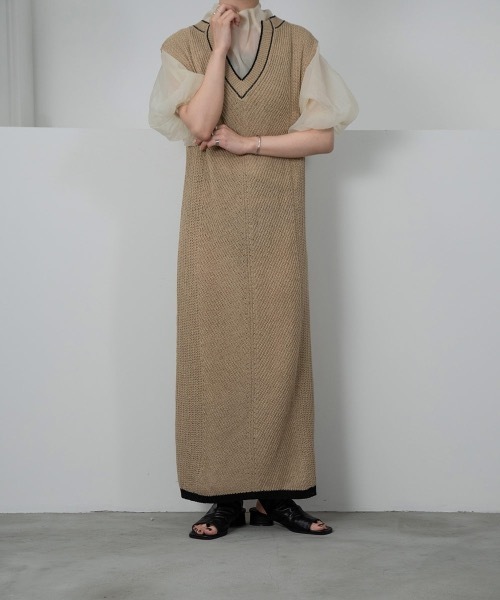 lawgy（ラウジー）の「color scheme line vest op（ワンピース・レディース・ベージュ/アイボリー・FREE）」の15枚目の写真