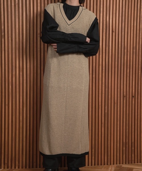 lawgy（ラウジー）の「color scheme line vest op（ワンピース・レディース・ベージュ/アイボリー・FREE）」の20枚目の写真