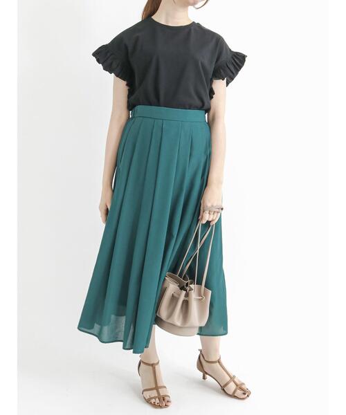 Te chichi（テチチ）の「サップタックフレアスカート（スカート・レディース・ブラック/グリーン/モカ・ﾌﾘ-）」の15枚目の写真