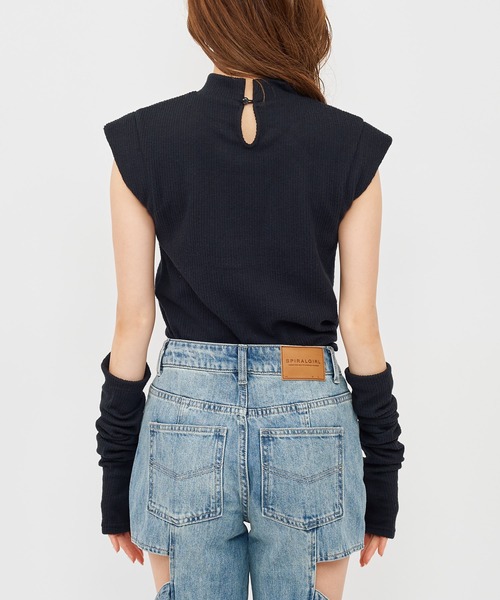 SPIRALGIRL（スパイラルガール）の「アームウォーマー付きリブトップス（Tシャツ/カットソー・レディース・ホワイト/ボルドー/ブラック・FREE）」の17枚目の写真