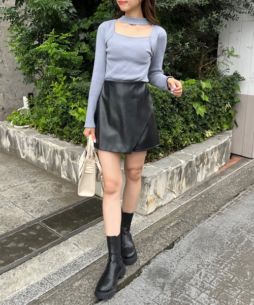 OLIVE des OLIVE（オリーブデオリーブ）の「アソートラップスカパン（スカート・レディース・ブラウン/ブラック/アイボリー・FREE）」の11枚目の写真