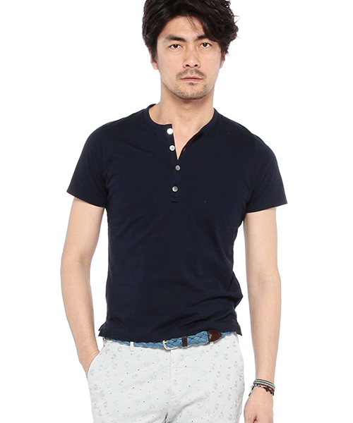 BRILLA per il gusto(ブリッラペルイルグースト)の「VERTO / コットン ヘンリーネックTシャツ(Tシャツ/カットソー・メンズ・ネイビー/グレー/ホワイト・LARGE/SMALL/MEDIUM/X-SMALL)」の3枚目の写真