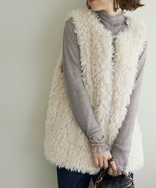 DISCOAT（ディスコート）の「【WEB限定】スモッキングハイネックプルオーバー（Tシャツ/カットソー・レディース・ブラック/グレー/ピンク/グリーン/アイボリー・FREE）」の13枚目の写真