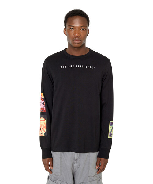 DIESEL（ディーゼル）の「メンズ Tシャツ グラフィック（Tシャツ/カットソー・メンズ・ブラック/ホワイト系その他・LARGE/X-SMALL/X-LARGE/XXX-LARGE/MEDIUM/SMALL/XX-LARGE）」の2枚目の写真