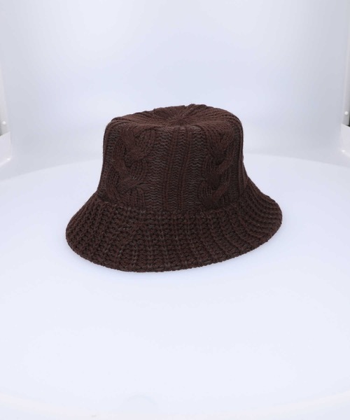 HONEYSUCKLE ROSE（ハニーサックルローズ）の「【HONEYSUCKLE ROSE】ニットバケットハット（ハット・レディース・ホワイト/ブラック/ブラウン・フリー）」の5枚目の写真