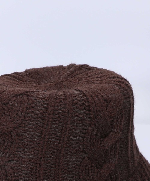 HONEYSUCKLE ROSE（ハニーサックルローズ）の「【HONEYSUCKLE ROSE】ニットバケットハット（ハット・レディース・ホワイト/ブラック/ブラウン・フリー）」の8枚目の写真