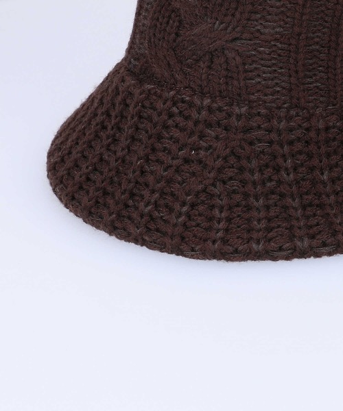 HONEYSUCKLE ROSE（ハニーサックルローズ）の「【HONEYSUCKLE ROSE】ニットバケットハット（ハット・レディース・ホワイト/ブラック/ブラウン・フリー）」の9枚目の写真