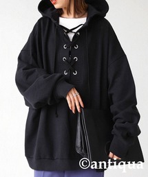 antiqua（アンティカ）の「レースアップパーカー（パーカー・レディース）」