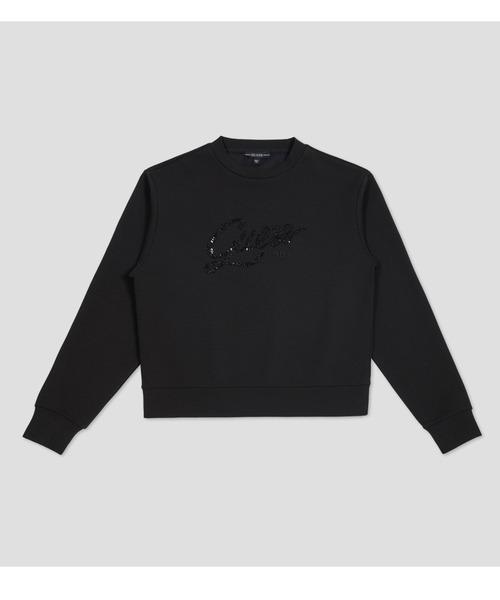 Guess（ゲス）の「Afrah Logo Sweat（スウェット・レディース・ホワイト/ブラック・X-SMALL/MEDIUM/SMALL）」の4枚目の写真