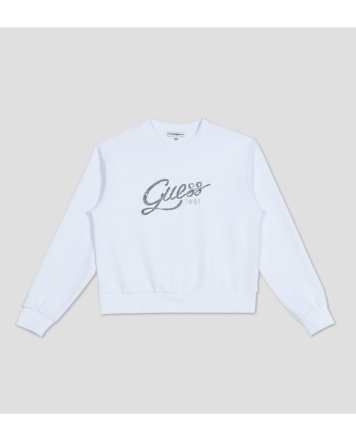 Guess（ゲス）の「Afrah Logo Sweat（スウェット・レディース・ホワイト/ブラック・X-SMALL/MEDIUM/SMALL）」の6枚目の写真